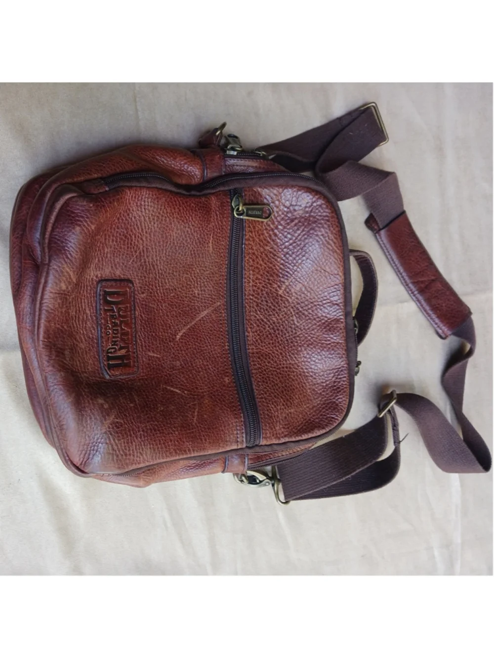 Duluth Trading Company Lifetime Brown Patina Leather Vintage Crossbody Bag